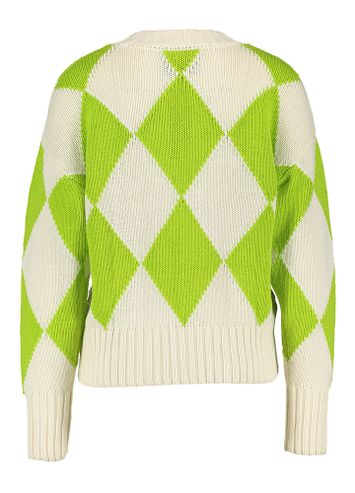 Sweater met beige en limoengroen ruitenpatroon Ilaya Minus