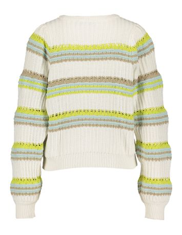 Witte pull met multicolor print Signa Round Neck Peppercorn