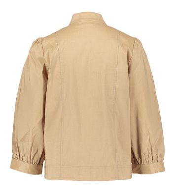 Beige glanzende blouse met borstzakjes Nu Susan Numph