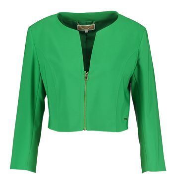 Groene korte blazer met goudkleurige rits Valdos Kocca