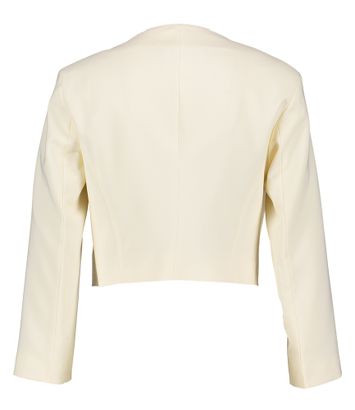 Korte ecru blazer met goudkleurige rits Valdos Kocca