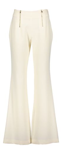 Ecru wijde geklede broek met goudkleurige ritsen Cyriall Kocca