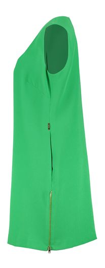 Groene mouwloze jurk met goudkleurige ritsen op de zijkant Cilshara Kocca