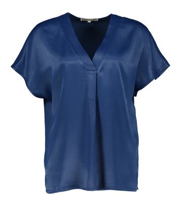 Donkerblauwe glanzende blouse Burynn Kocca