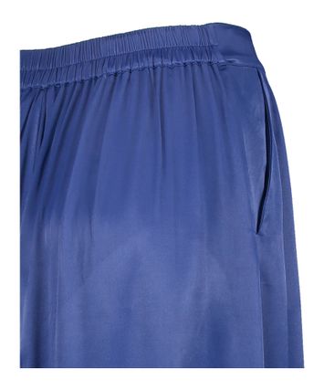 Blauwe glanzende wijde broek met steekzakken Bumlon Kocca