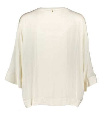 Ecru glanzende bloes met korte mouwen en glitter detail Abel Kocca