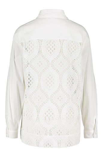 Witte bloes met kant op de rug Mystery Kocca