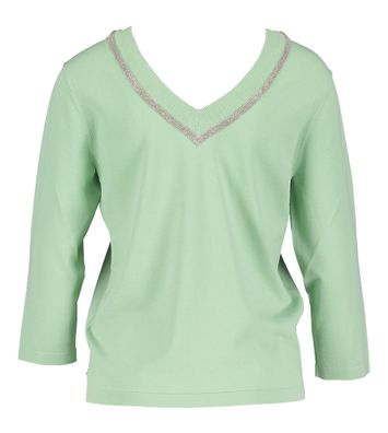 Groene trui met v-hals en zilveren accent Kaguba Kocca