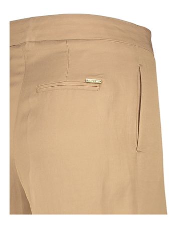 Bruinee wijde linnen broek Ovidio Kocca