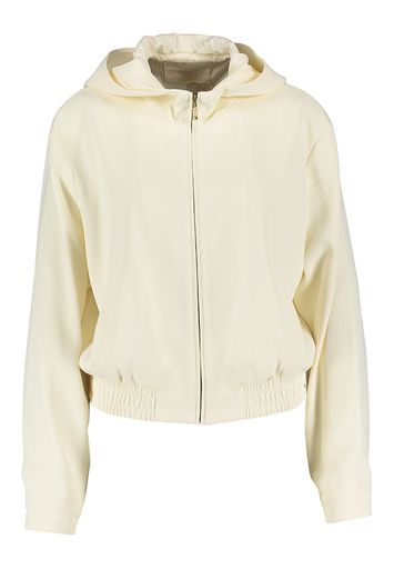 Ecru geklede bomber jacket met beige borduring Twinset