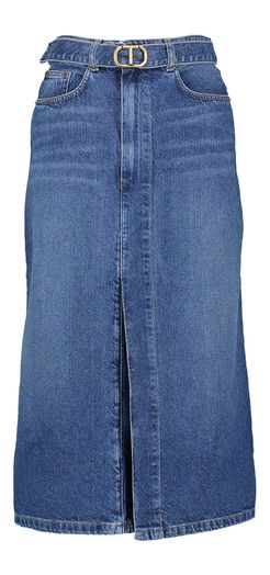 Blauwe midi jeansrok met riem Twinset