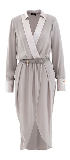 Grijskleurige jurk met glans Elisabetta Franchi