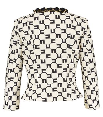 Zwart en ecru blazer in print Elisabetta Franchi