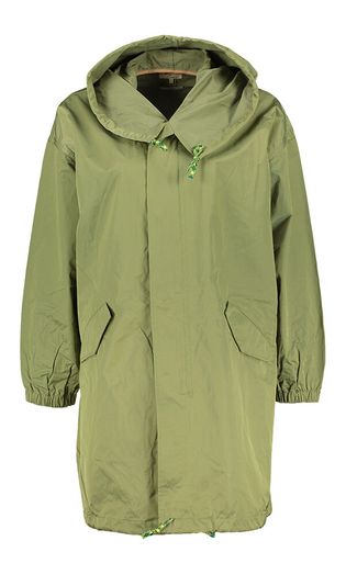 Kaki thym kleurige regenjas met kap Laos Bellerose 