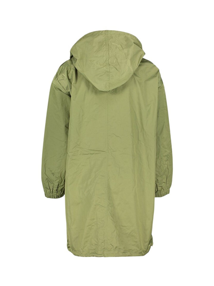 Kaki thym kleurige regenjas met kap Laos Bellerose 