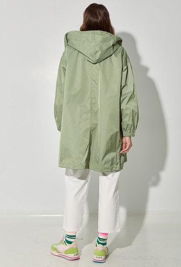 Kaki thym kleurige regenjas met kap Laos Bellerose 
