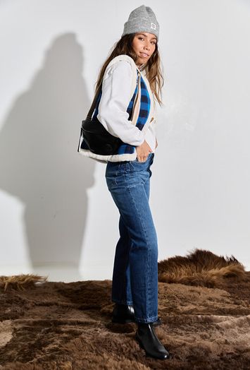 Zwarte heuptas met breed lint Rosie Bellerose