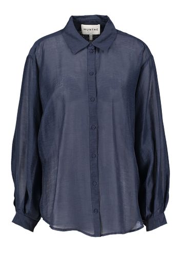 Blauwe semi transparante blouse Mavender Munthe