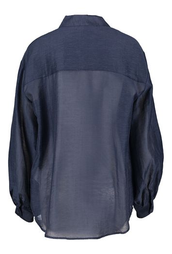 Blauwe semi transparante blouse Mavender Munthe