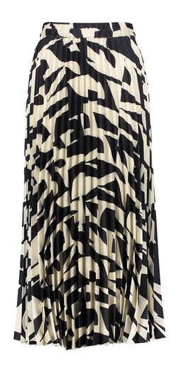 Zwarte plooirok met beige print Tetris Gigue