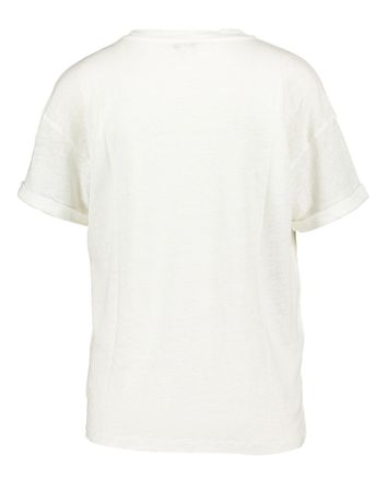 Ecru linnen t-shirt met ronde hals en korte mouwen Sever Gigue