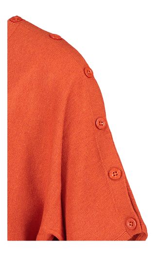 Donkeroranje tricot top met boothals en korte mouwen Leka Gigue