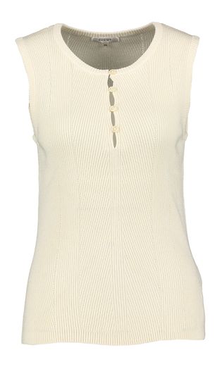Beige mouwloze top met ronde hals en knoopjes Loza Gigue