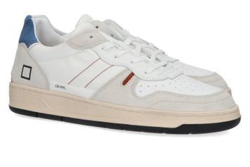 Witte lage sneakers met grijze en blauwe details Court 2.0 Nylon D.A.T.E
