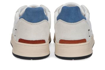 Witte lage sneakers met grijze en blauwe details Court 2.0 Nylon D.A.T.E