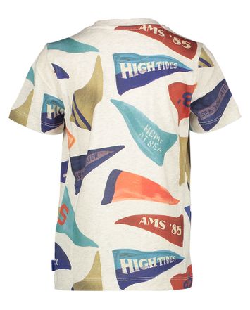 Greige katoenen t-shirt met print Scotch & Soda