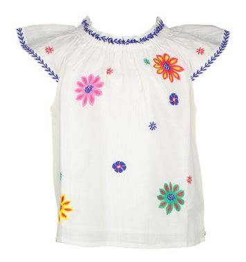 Witte Blouse met geborduurde bloemen Scotch & Soda