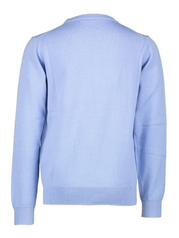 Blauwe trui ronde hals met blauw merklogo Hackett