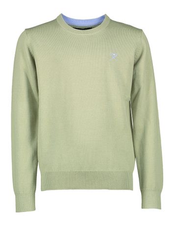 Kaki trui met ronde hals Hackett