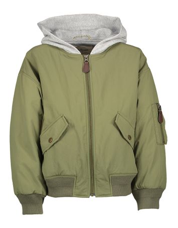 Kaki bomber jacket met kap Bellerose