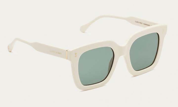 Ivoorkleurige zonnebril met blauwkleurige glazen Flores Claris Virot