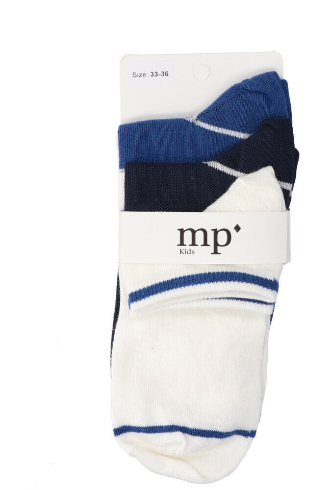 3-pack korte kousen met strepen MP Denmark 