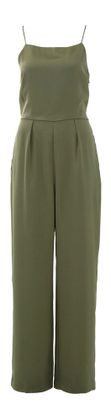 Samsoe Samsoe Groene glanzende jumsuit met open rug Savilla