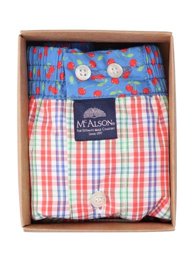 Rode geruiten boxershort met kersen Mc Alson