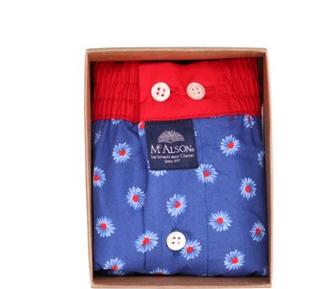 Blauwe boxershort met bloemenprint Mc Alson
