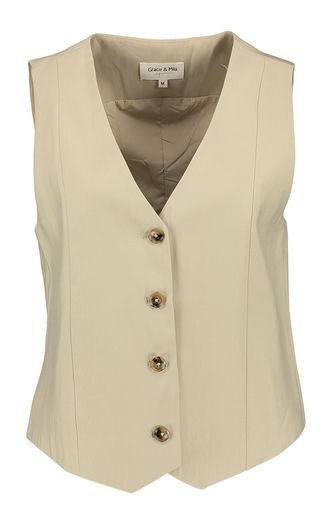 Beige gilet met knopen Mathieu Grace & Mila