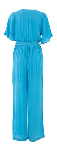 Aquablauwe jumpsuit met V-hals Massika Grace & Mila