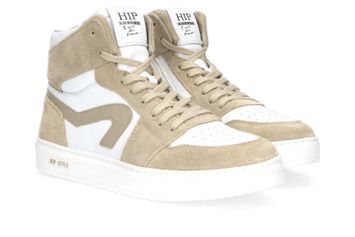 Witte hoge sneakers met beige details Hip Shoe Style