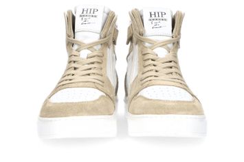 Witte hoge sneakers met beige details Hip Shoe Style