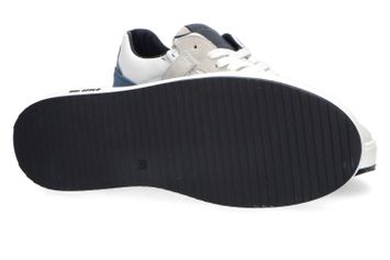Witte lage sneakers met blauwe en greige details Hip Shoe Style