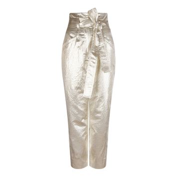Goudkleurige broek met hoge taille en lint Hayden Josh V