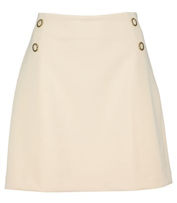 Beige geklede rok met gouden knopen Sharon Due Amanti 