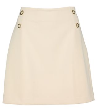 Due Amanti Beige geklede rok met gouden knopen Sharon