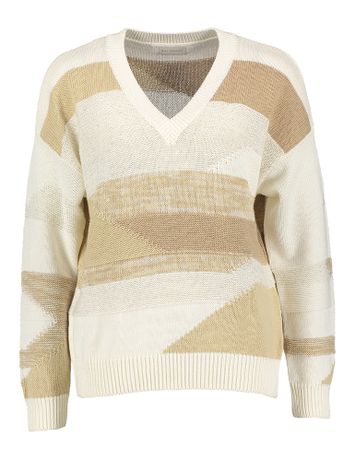 Beige trui met v-hals Miro Due Amanti