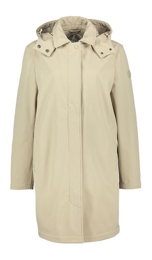 Beige regenjas met afneembare kap Corinthe Jott 