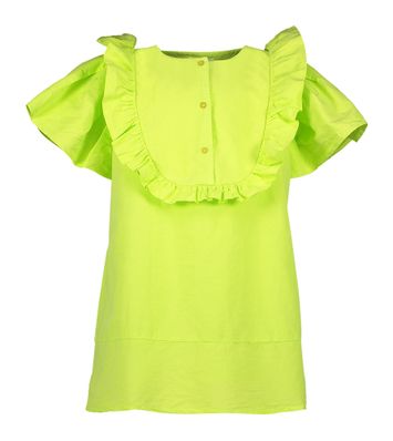 Citrus groen kleed met ruffels Ummy Morley 